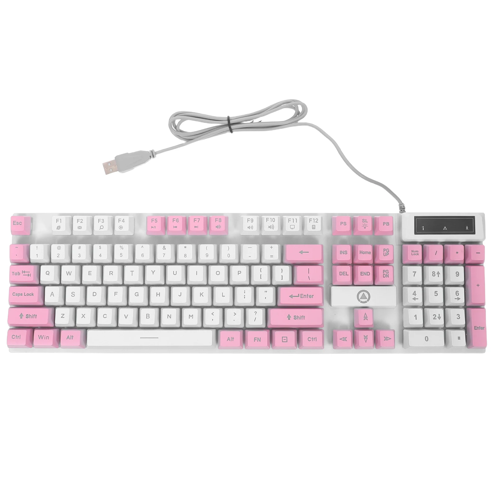 

Светящаяся цветная игровая клавиатура RGB, полноразмерная проводная светодиодная крутая офисная эргономичная подвесная клавиатура, 104 клавиши, высокая прочность