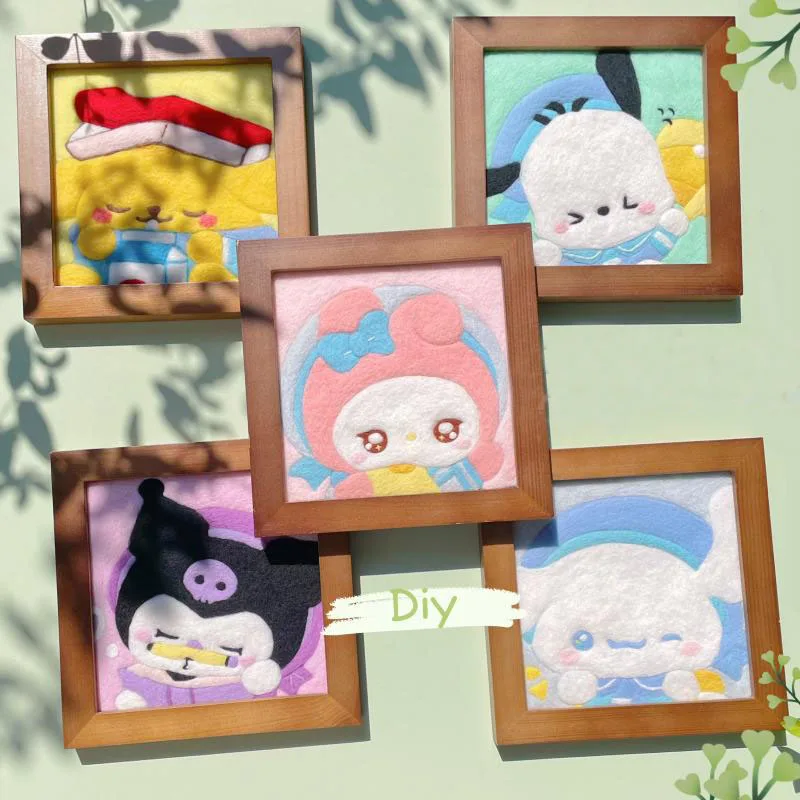 

Sanrio фетровая картина ручной работы Cinnamoroll Kuromi Kawaii Мультфильм подарить другу подарок на день рождения Diy Рождественский подарок ручной работ...