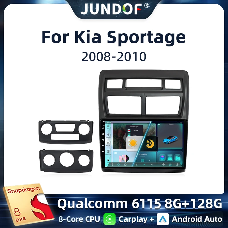 

Jundof Qualcomm Android 13 Car Radio For Kia Sportage 2 2008-2010 Navigation GPS Multimedia Video Player Stereo wireless Carplay