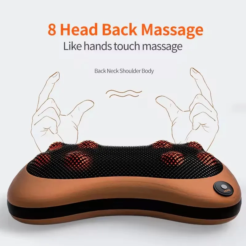 Maison voiture 8 tête masseur Cervical Shiatsu Massage cou dos taille corps électrique multifonctionnel Massage oreiller coussin