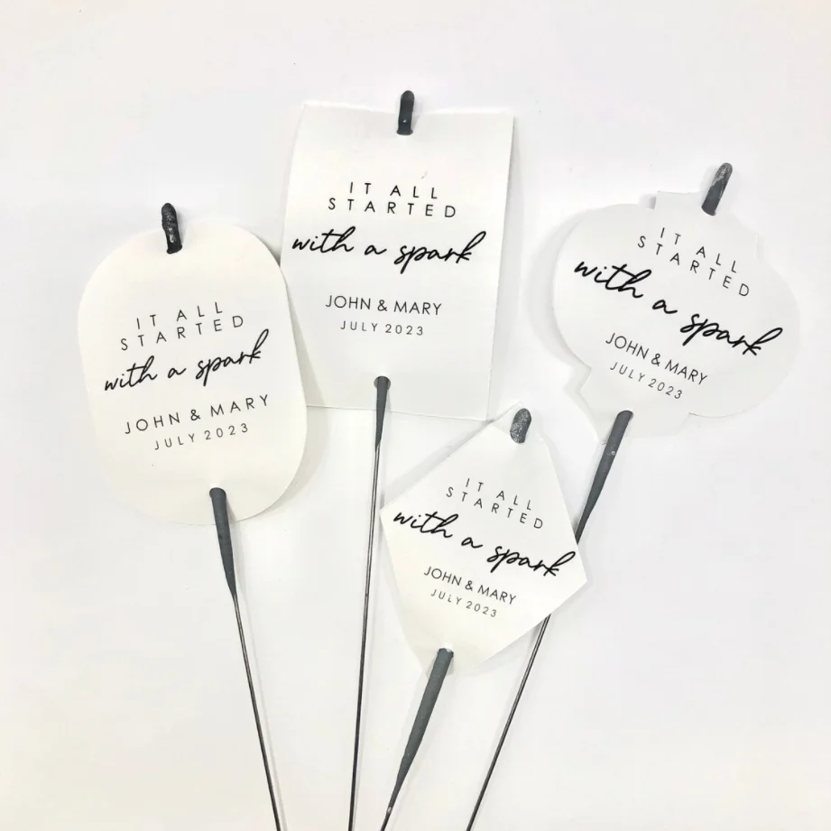 50pcs Wedding Sparkler Tags Wedding Favor Tag It all started with spark sparkler sendoff let sparks fly fireworks fourth of july