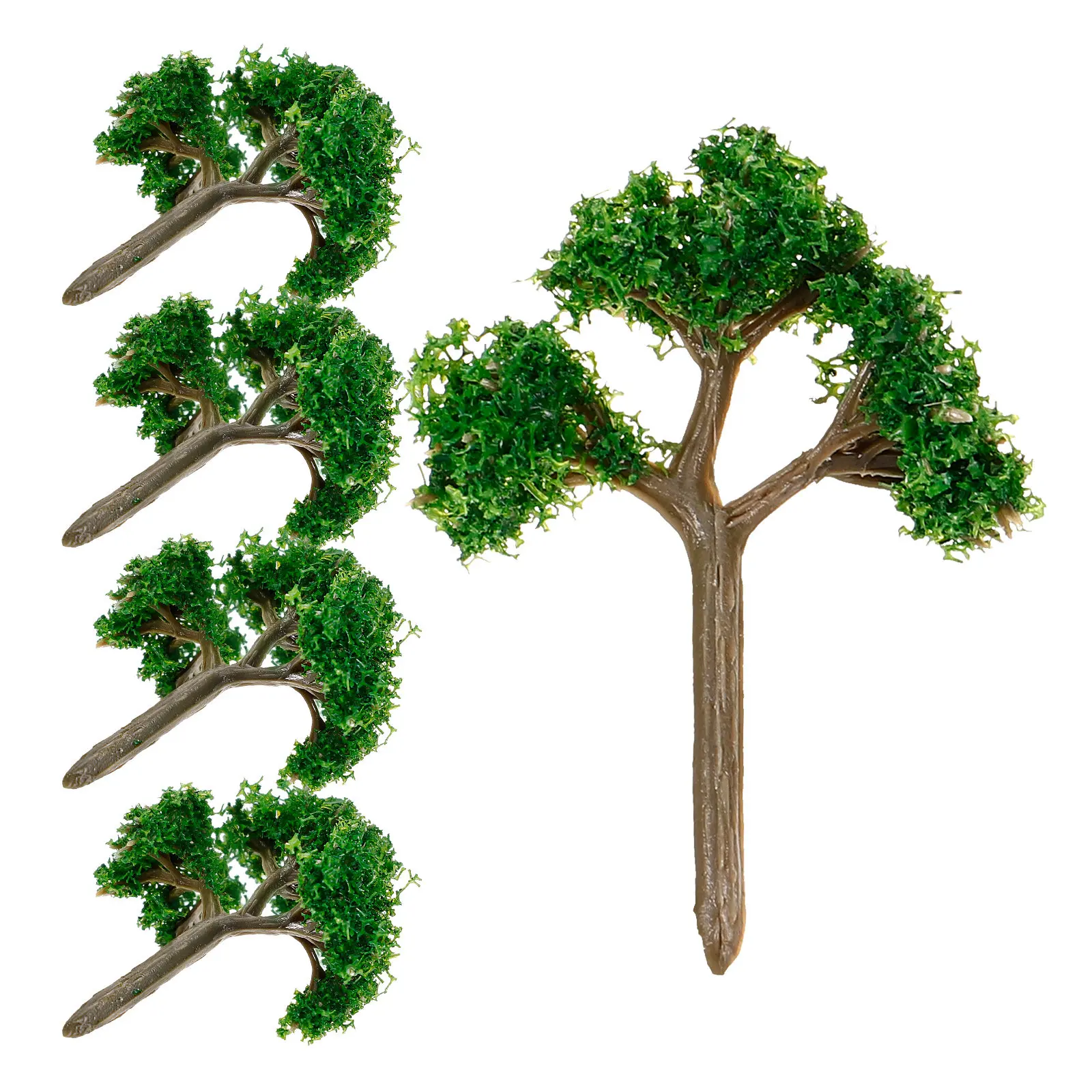5Pcs Mini Simulation Trees Landscape Decoration Sand Table Scenery DIY Tiny Tree Models Artificial Greenery for Micro Scenes
