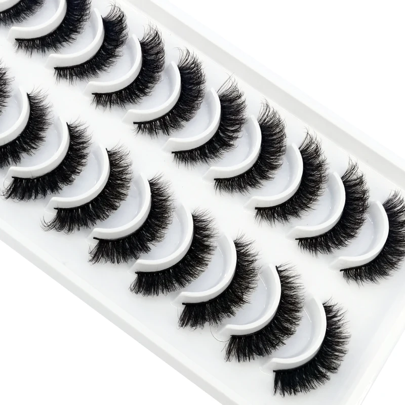 HBZGTLAD Russische Streifenwimpern, 10 Paar, 3D-Nerzwimpern, natürliche Wimpern, dramatische falsche Wimpern, Großhandel, Wimpernverlängerung – Detail 3