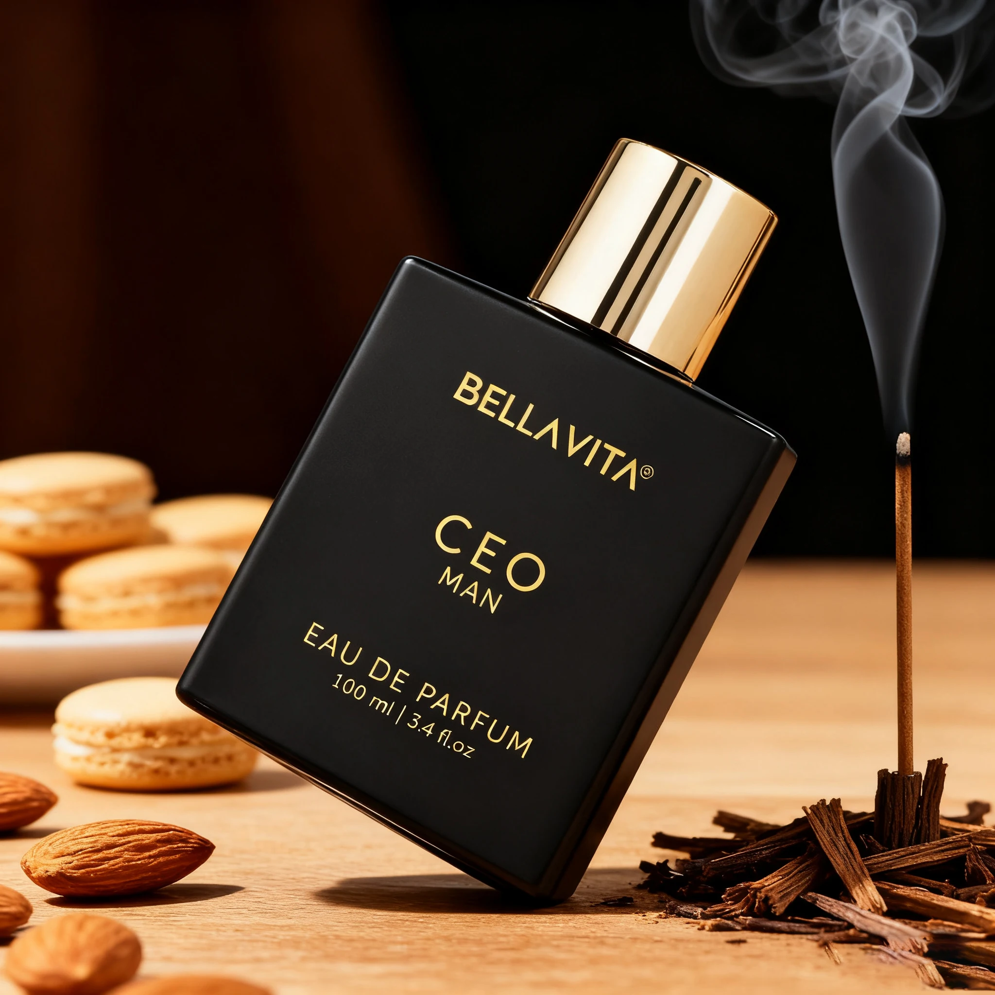 BellaVita CEO Conjunto de colônia de perfume masculino de luxo CEO - Colônia masculina com fragrância persistente, amêndoa doce e fragrância de aloe vera