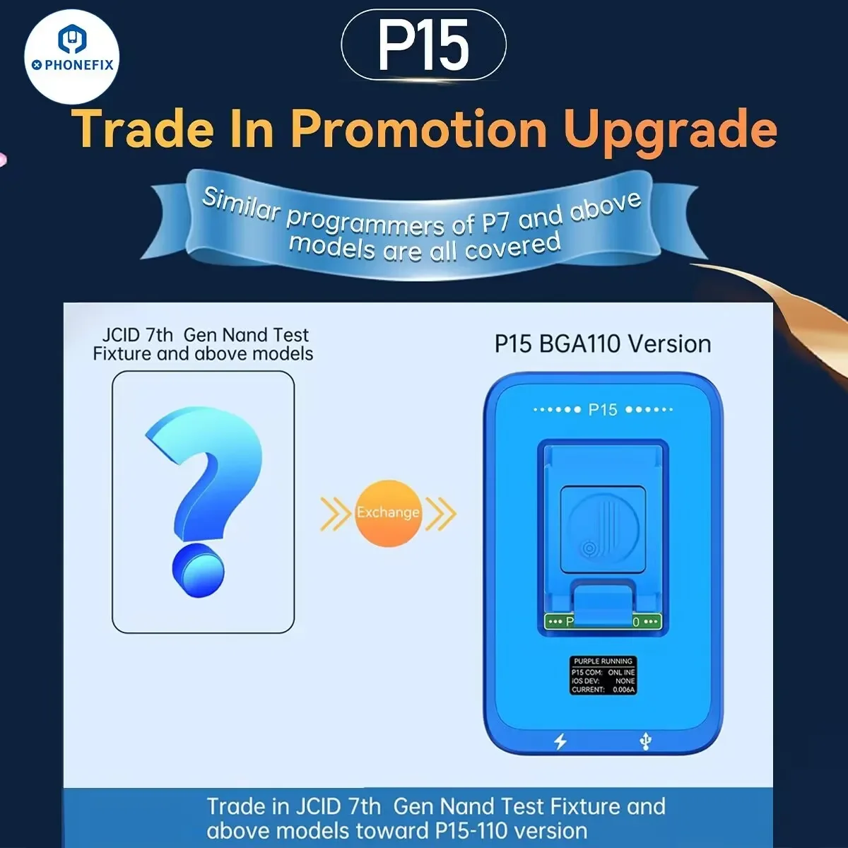 JCID P15 BGA110 Standard Set Trade In Promotion Upgrade For JC P13 P11/P7/P7 PRO/P7S/P8 Programmer Need Provide Old Host SN