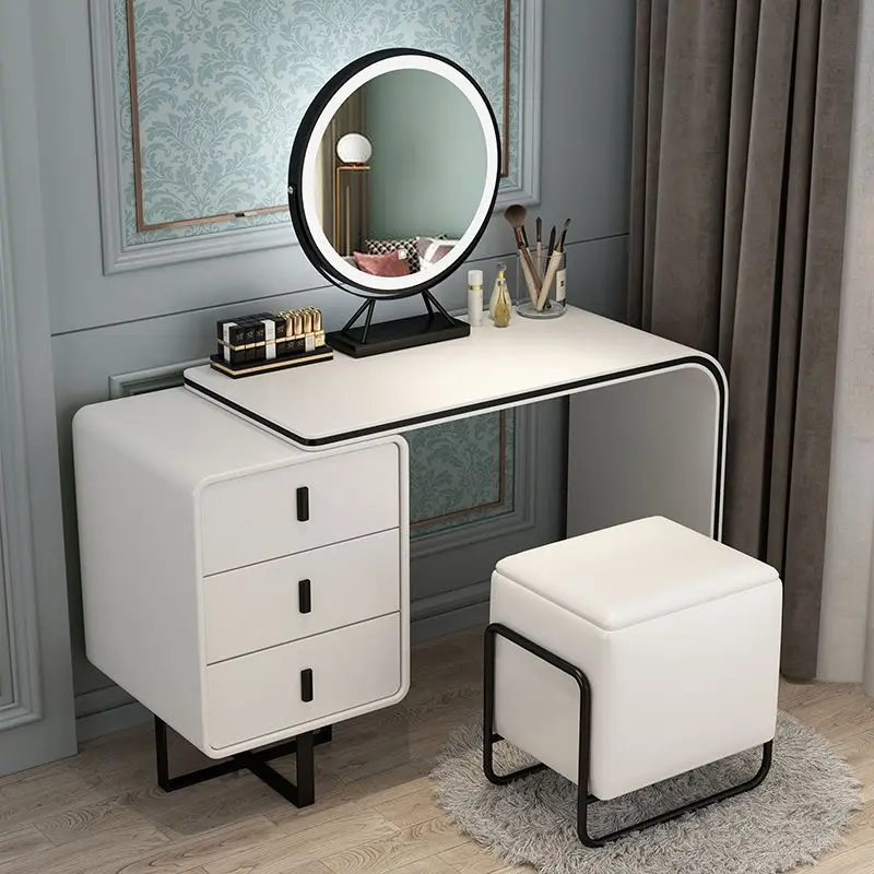 Modern Luxury Dressing Table Lights Mirror Makeup Nordic Dressing Table Cabinet  Bedroom Furniture