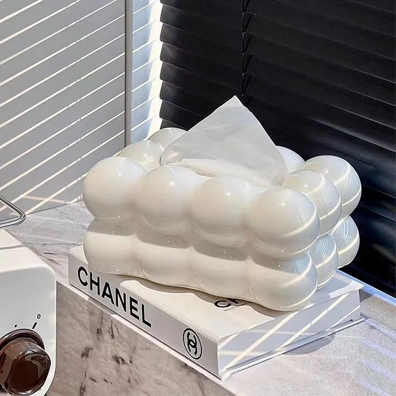 New type Tissue storage box Marshmallow style White and Black Nortic Artwork Plastic Tissue Box For Home restaurant and office