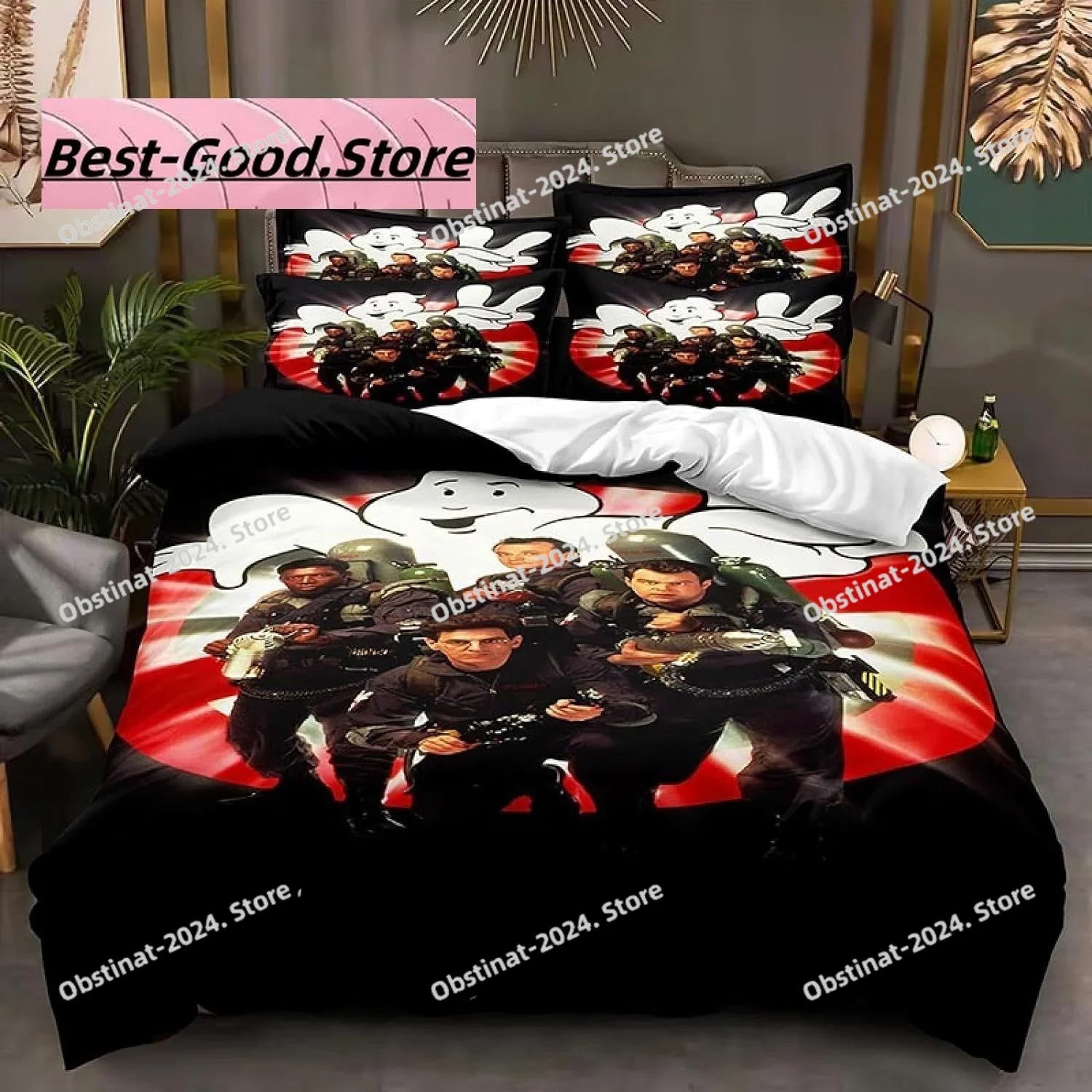 

3D Print Ghost Cartoon busters Printed Bed Set Duvet Cover Pillowcase Bedding Set Linen Sheet Quilt Cover Full Queen King Size
