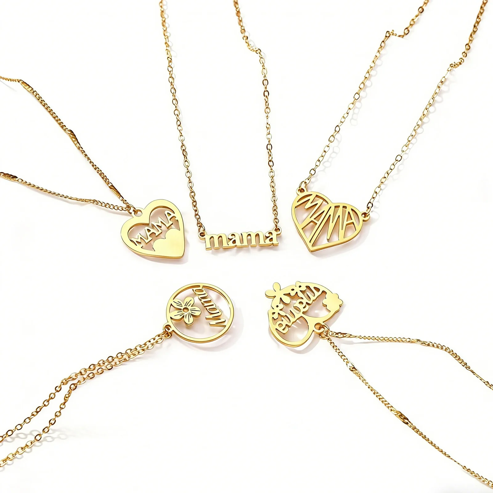 1pc Stainless Steel Necklace 18K Gold Plated  