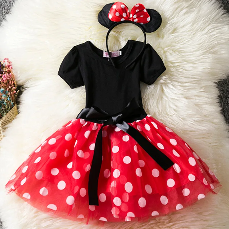 New Children\'s Ballet Dress Dotted Mesh Dress Bowknot Princess Dress School Dance Performance Tutu Dress with Crown