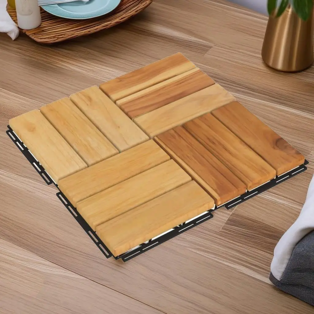 Decking Tiles 30 pcs 11.8x11.8 Solid Wood Teak