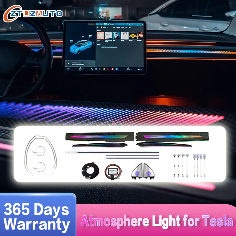 Car Styling Ambient Lamp Lights For Tesla Model 3/Model Y 2021-2023 Dragon Rainbow laser Atmosphere lamp Decorate Ambient Light