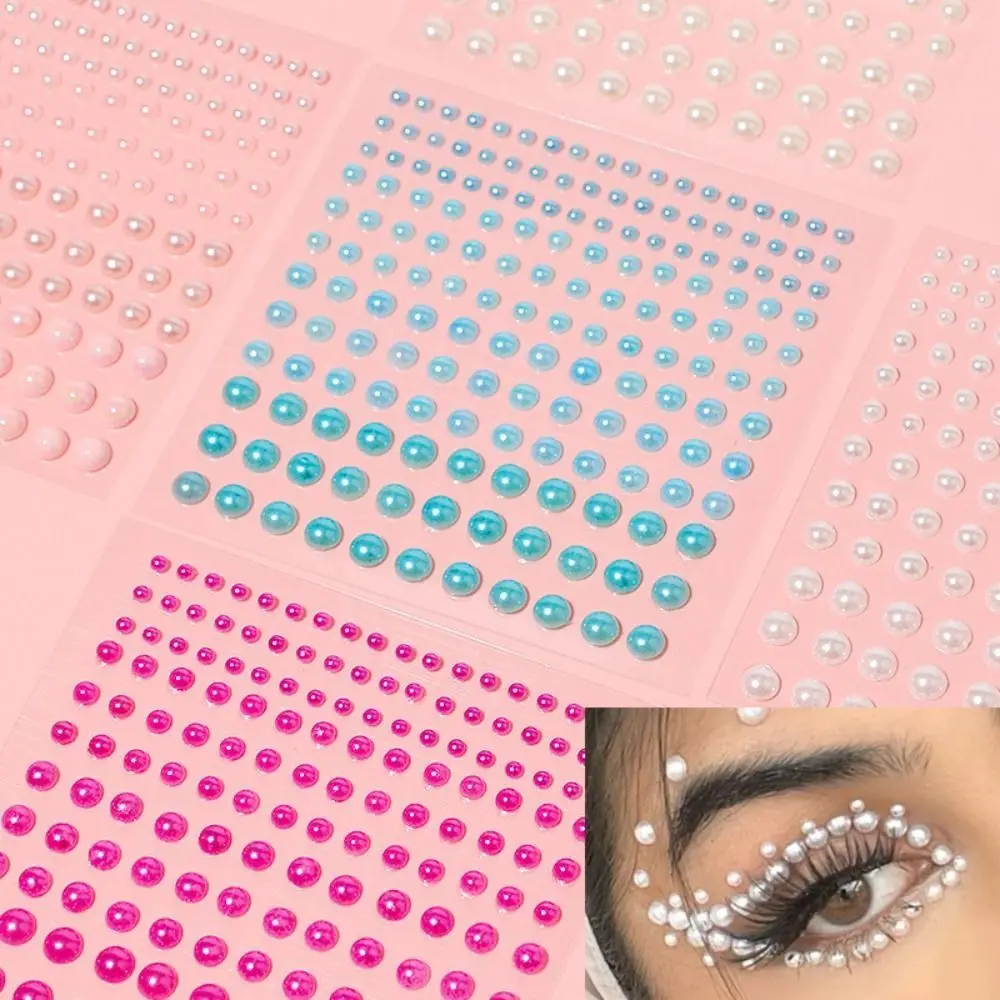 Self Adhesive Hair Pearls Stick Mix 3mm/4mm/5mm/6mm Beige Pearls Stickers Beautiful Pearls Face Pearls Stickers