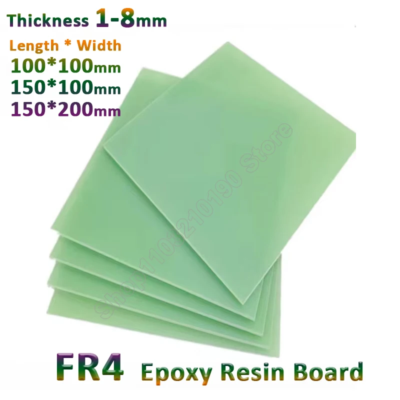 

1-10Pcs FR4 Fiberglass Sheet Light-green Epoxy Plates Epoxy Resin Board FR-4 Glass Fibre 3D Printer thickness 1-8mm L=100-200mm