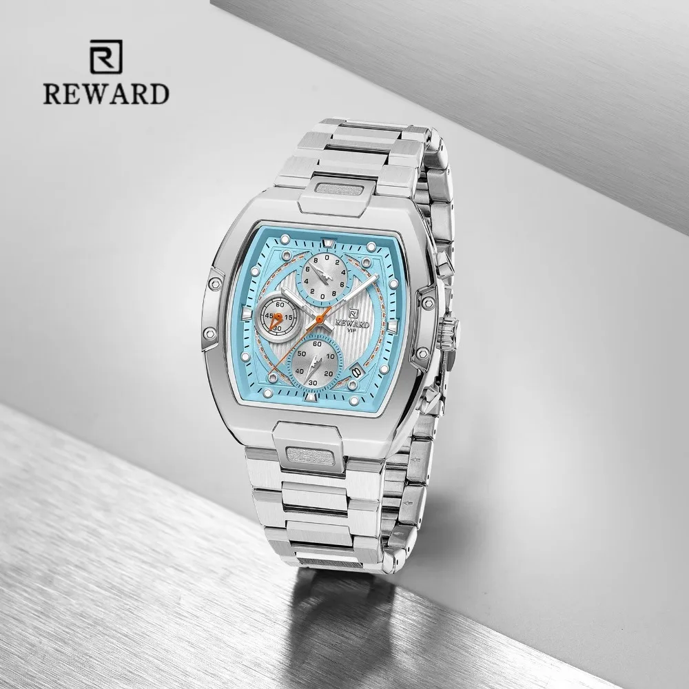 

REWARD RD812264M Quartz Steel Strip Luxury Watch Large Dial Waterproof Calendar Chronograph Luminous Mens Watches Reloj Hombre