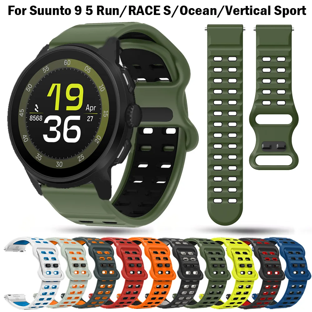 

Two-Tone Silicone Strap 22mm For Suunto RACE 2 S/ Run / Vertical/Ocean Replacement Correa Band For Suunto 5 9 Peak Pro Wristband