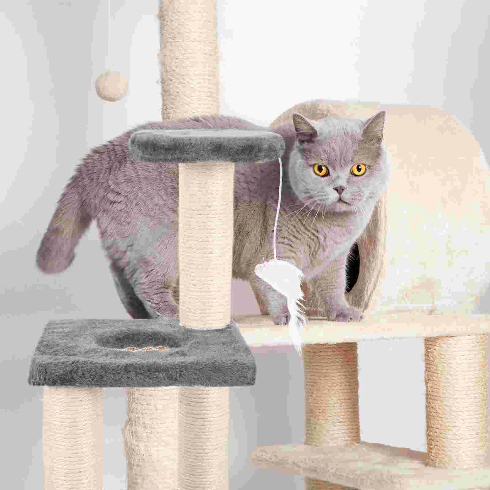 

Cat Climbing Frame Scratcher Decorative Trees & Towers Kitten Accessory Comfortable Scratching Post Household Supplies Floor