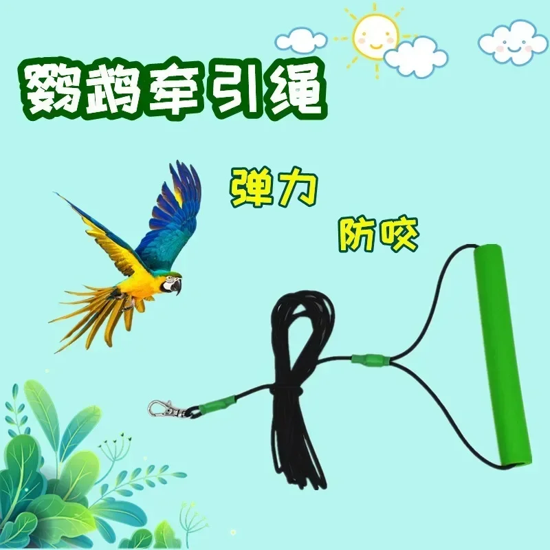 Parrot Bird Anti-bite Outdoor Flying Training Rope Leash Harness in The Leg for Cockatiels Parakeets Love Birds Supplies