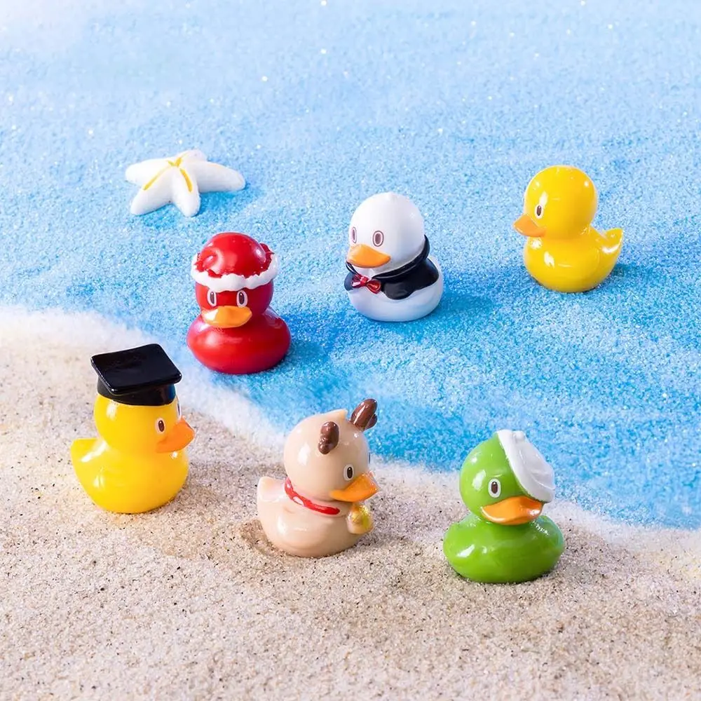 Cute Mini Duck Figurines DIY Handmade Duck Figurines Miniature Resin Crafts Cartoon Micro Landscape Decoration