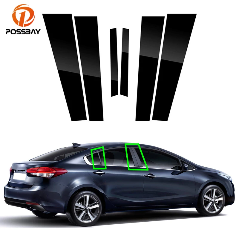 For Kia Cerato K3 Forte 2014 2015 2016 2017 2018 Car Glossy Piano Black Pillar Posts Door Trim Cover Exterior Auto Accessories