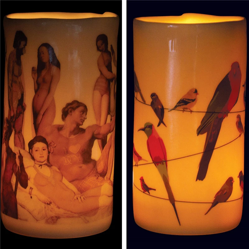 Heating Color-changing Candle Holder Bird Constellation Body Art Creative Tea Light Ceramics