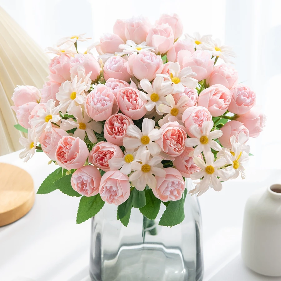 1/2 Stück Künstliche Blumen Rose Hochzeit Hause Zimmer Tisch Festival Dekoration Outdoor Garten Hof Brautstrauß DIY Geschenk Zubehör