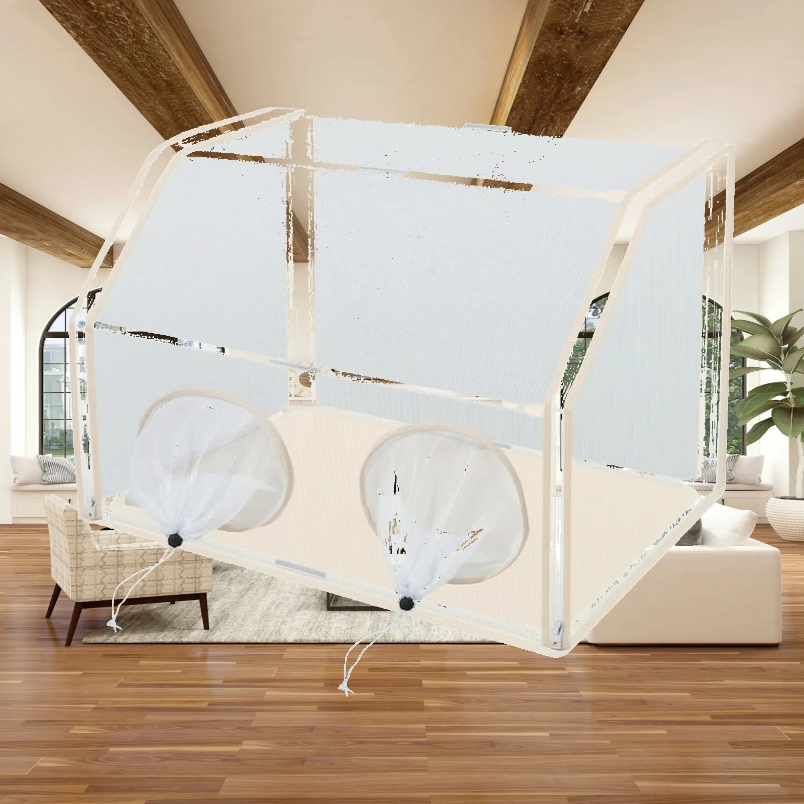 Rearing Cage with Access Sleeves Child-Friendly Butterfly Observation Cage Rectangular Enclosure Educational