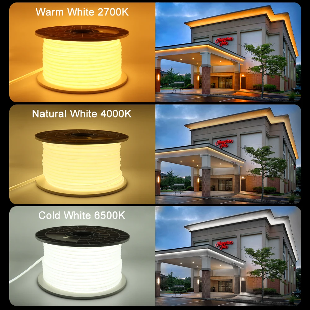 Ac 220v 1-50m cob luzes de tira led plugue da ue ip67 à prova dip67 água fita led 3000k/4000k/6000k fita led para decoração de jardim ao ar livre