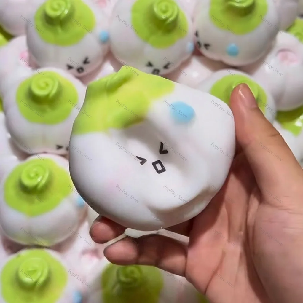 Handmade Crunchy Squishy Cute Garlic Stress Ball Squeeze Toy, Crispy Sound Squishy Fidget Ball, ASMR Sensory Stress Relief Toy view 2