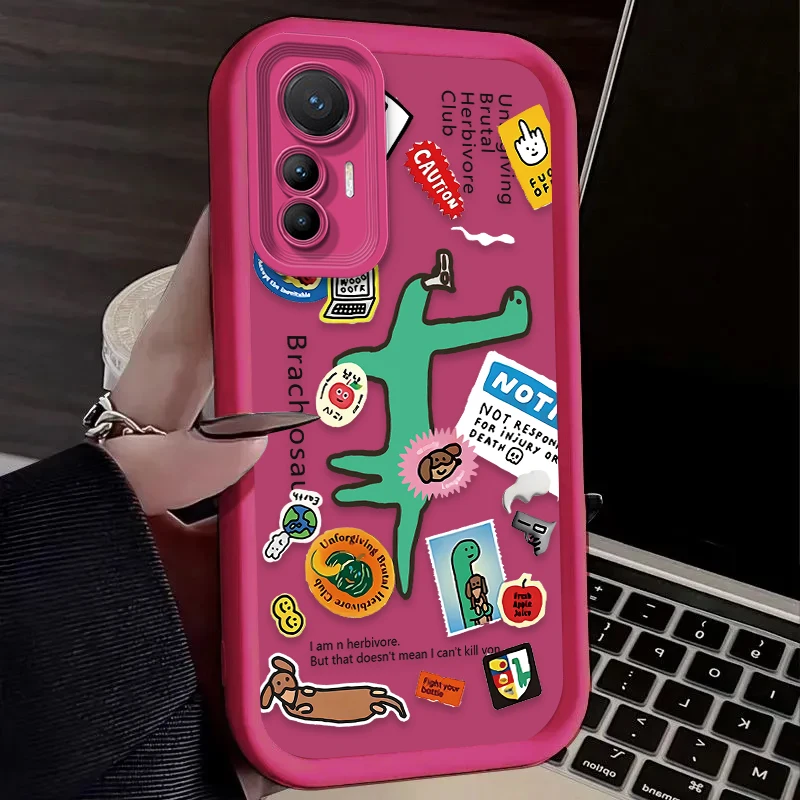 لطيف الكرتون ديناصور نمط جراب هاتف ل Xiaomi Mi 15 الترا 14 13 12 12S 12X 11 لايت 5G NE 13T 12T 11T 14T برو غطاء ناعم #6