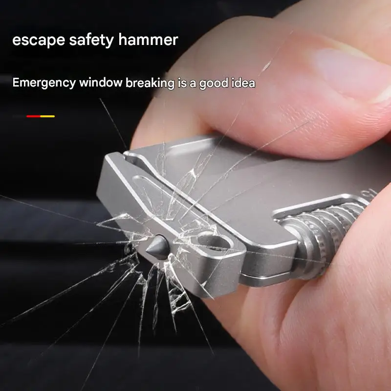 Titanium Multi Tool 10 in 1 Wrench with Bottle Opener Window Breaker Screwdriver Ruler EDC Survival Camping Accessory view 3