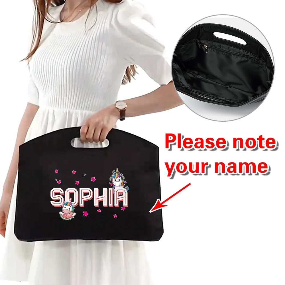 Personalized Customized Name Briefcase Document Storage Bag Unisex Large Capacity Conference Document Case Business Handbag