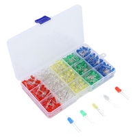 ZK30 500Pcs Light Emitting Diode 5mm Colored LED Bulb Assortment Kit Electronic Component Indicator
