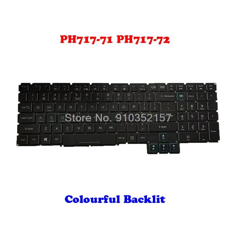 RGB Backlit US Keyboard For ACER Predator Helios 700 PH717 PH717-72 N17Q11 17.3' English United Kingdom GB Colourful Backlit