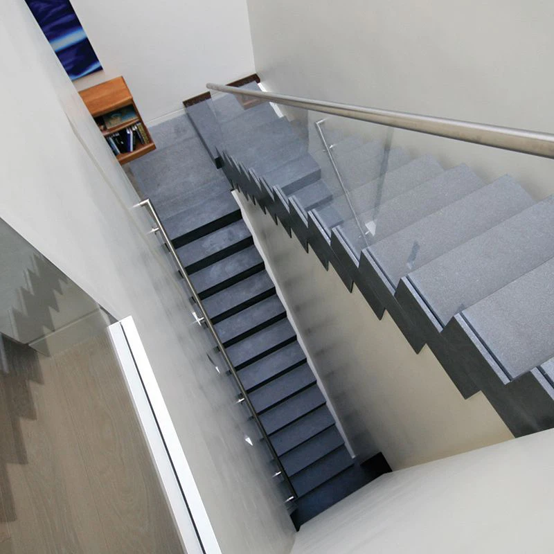 Customization Natural Black Granite Stone Straight Floating Stairs Step Outdoor Staircase Design