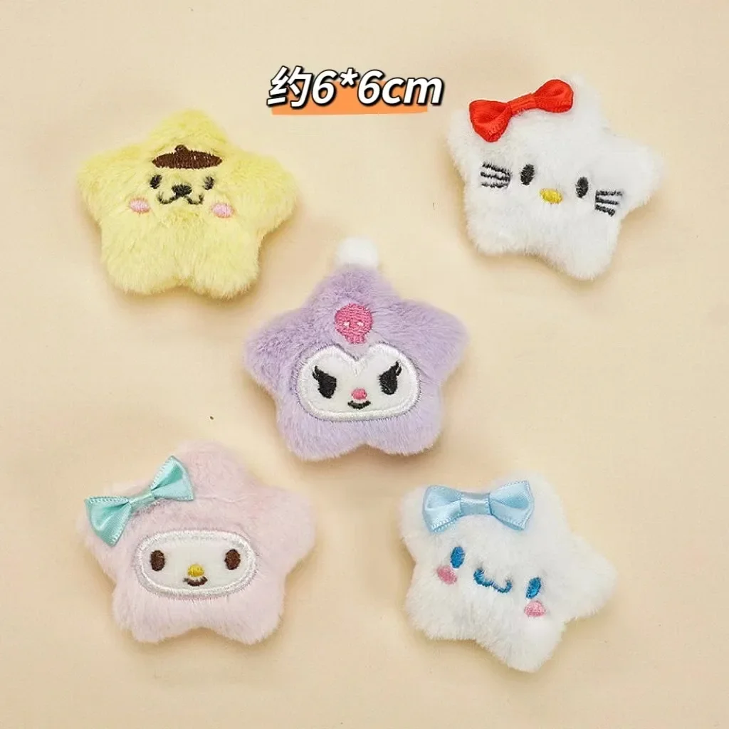 Sanrio Mymelody Kuromi Cinnamoroll Pom Pom Purin Kawaii Plush badge Brooch Pin Cosplay Badge Accessories Decoration gift