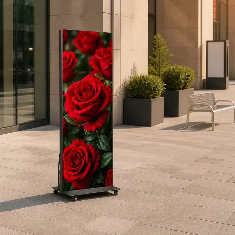 P5 Outdoor Mobile Advertising Machine 640*1920 Floor-standing Full Color LED Poster Screen 4000CD Brightness IP65