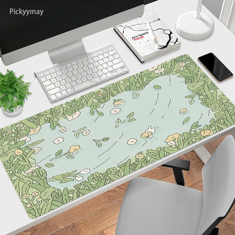 Kawaii planta mouse pad anime grande acessórios de jogos overlock computador teclado do computador gamer bonito tapete de mesa mause mousepad antiderrapante