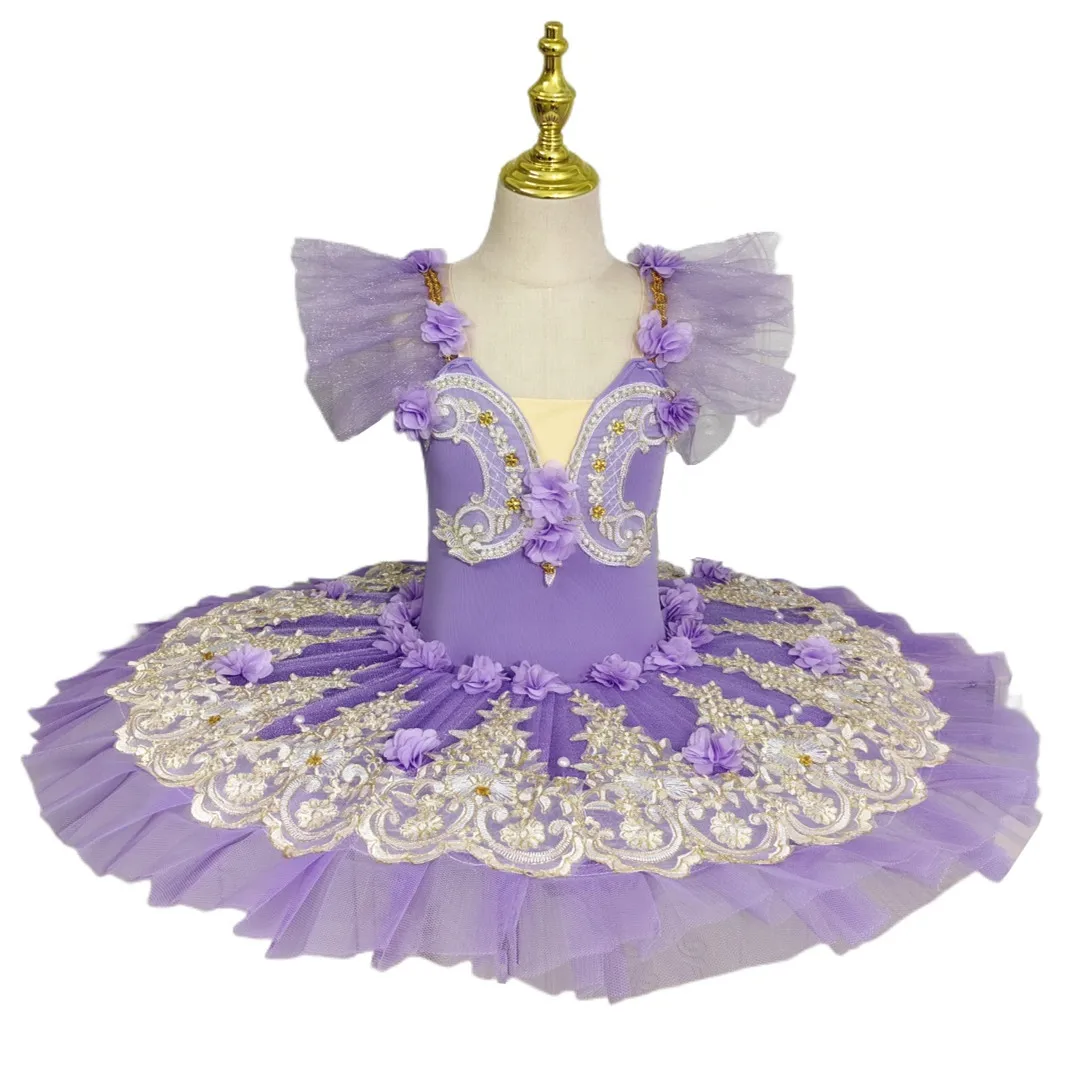 

Новая балетная юбка-пачка, платье с цветочным узором, детские танцевальные костюмы «Белый лебединое озеро», красивая танцевальная одежда