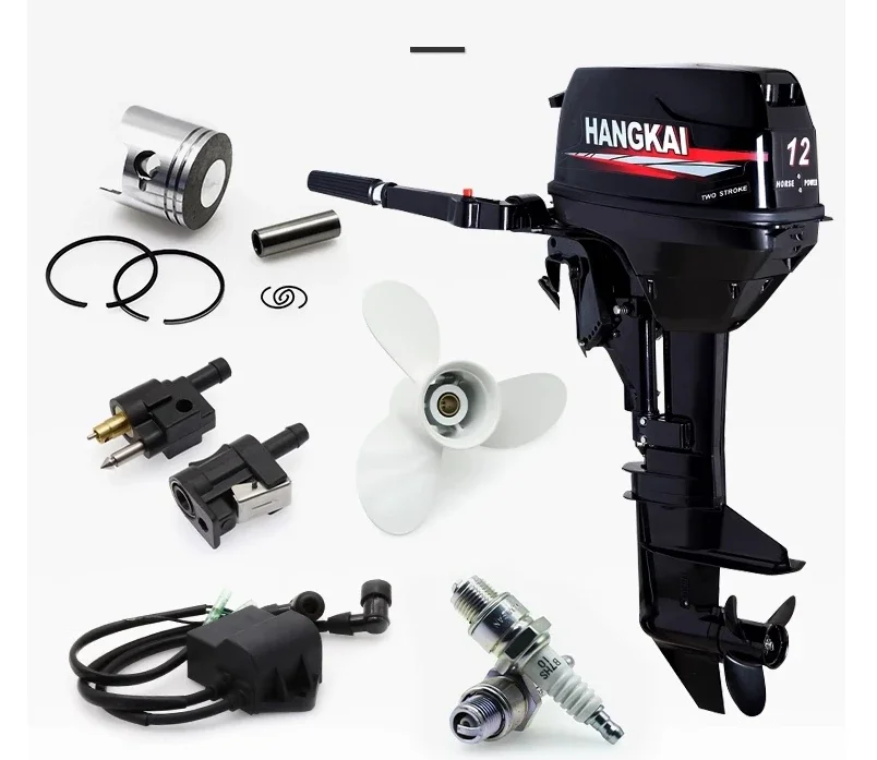 HANGAKI Outboard Motor Parts for 2-Stroke 12 HP Outboards Accessory Marine Engine Throttle Cable Propeller Spark Plug Gear view 5