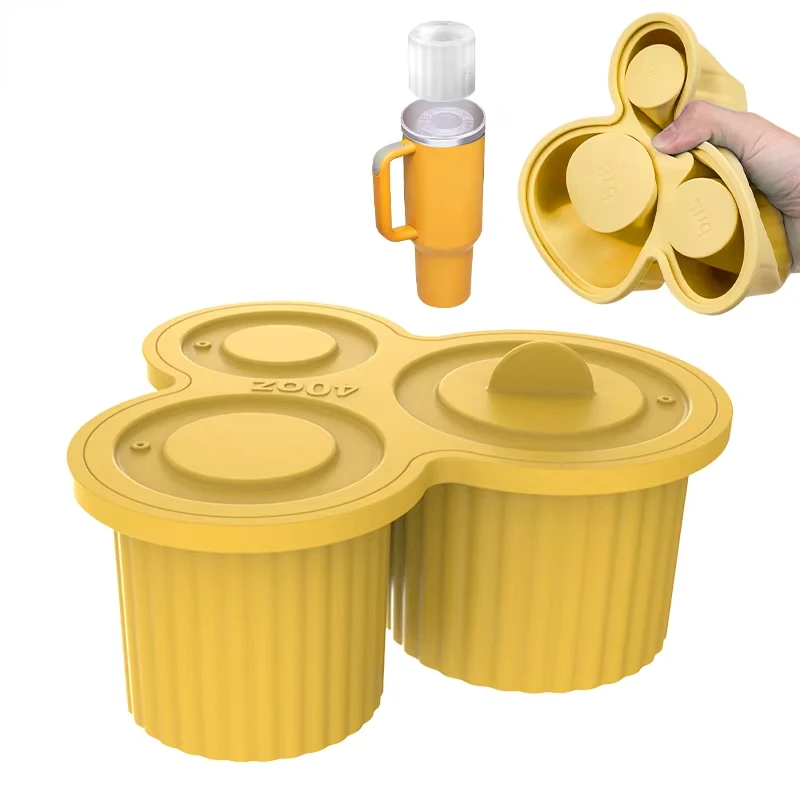 

3 Sizes Cylinder Mold for , Silicone Cube Tray with Lid for 20 30 40 oz Tumbler