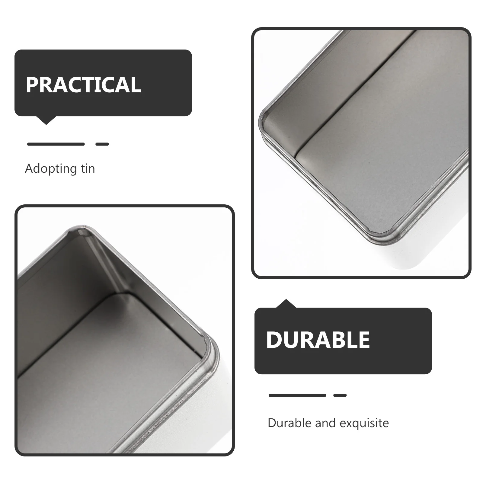 

4Pcs Gift Tin Box Metal Candy Storage Case Rectangular Portable Candy Container Party Festival Organizer Cookie Box