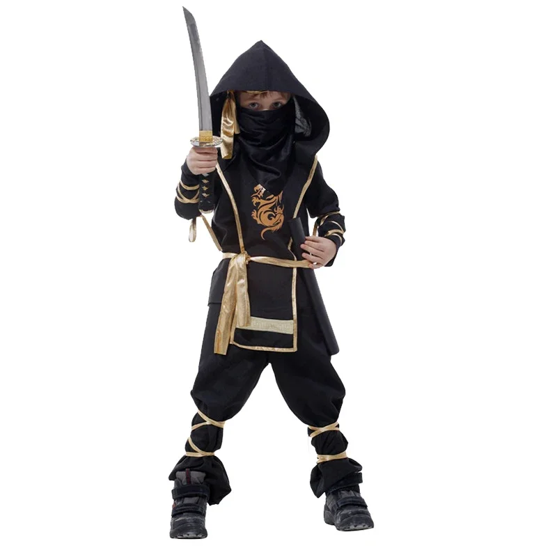 Costume de Ninja Cosplay pour Enfants, Robe de Barrage de ixd'Anniversaire pour Garçons et Bol, Vêtements Imbibés de Carnaval, ixd'Halloween