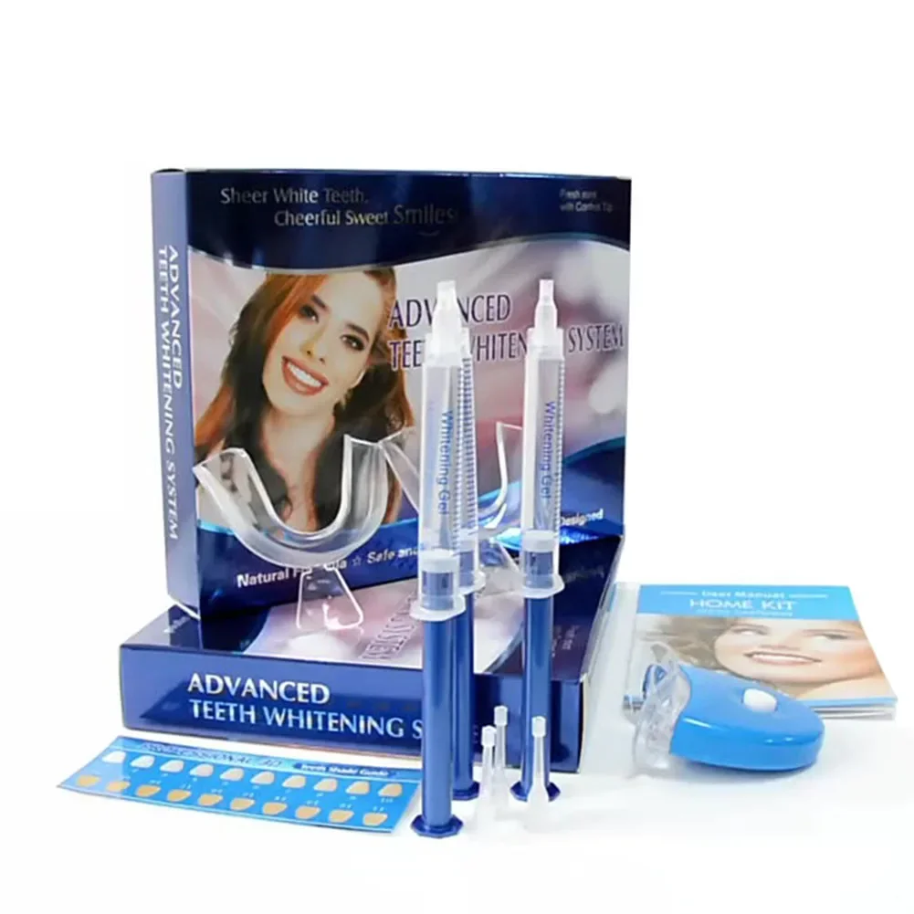 3/6/10 Teeth Whitening Kit Gel Syringe 44 Peroxide Dental Tooth Bleach System LED Cold Light Oral Hygiene Device Mouth Tray Tool