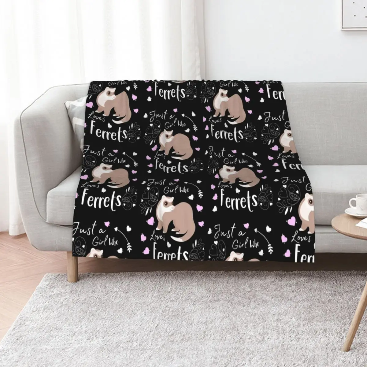 

Ferret Just A Girl Who Loves Ferrets Cute Ferret Lover Gift Throw Blanket Bed covers for winter Moving Sofa Quilt Blankets