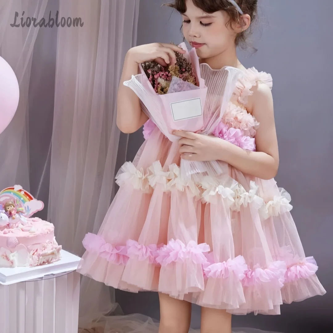 

Girls' Everyday Dresses Formal Pink Gowns Short Evening Dresses Short Flower Girl Dresses Party Wear Wedding Attire