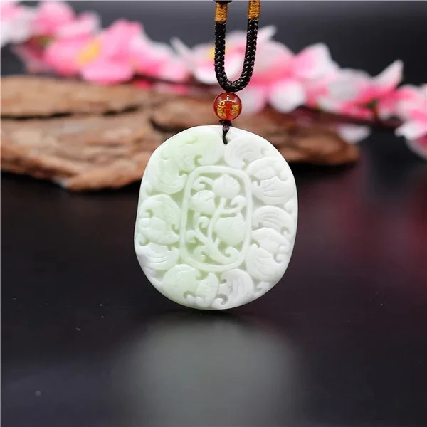 

Natural White Chinese Jade Five Bats Pendant Necklace Charm Jewellery Fashion Accessories Carved Amulet Gifts for Women Men