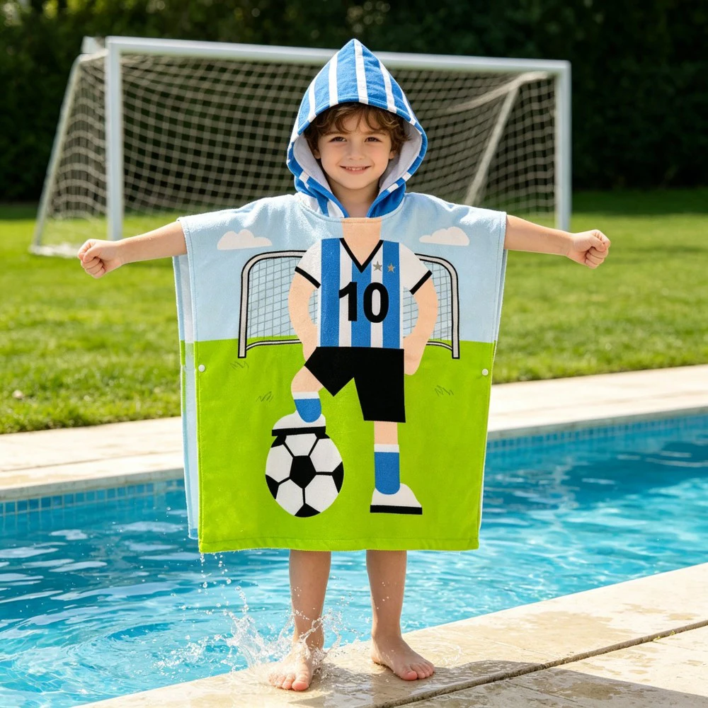 Boys Hooded Cape Bath Towel Girls Beach Towel Children's Surfing Cape Robe Absorbent Quick Dry Towel Perfect for Beach Pool Bath