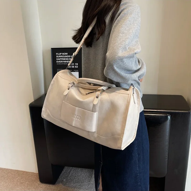 2024 Large Capacity Travel Bag Pu Leather Golf Boston Bag Shoulder Handbag Leisure Sports Fitness Suitcase Weekender Duffle Bag