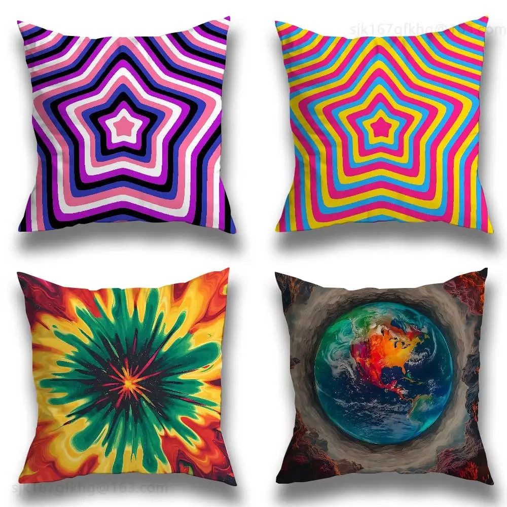 

Funny Creative Pillow Case Square Double-Sided Printing Short Plush Sofa Cushion Cover Bedroom Bedside Pillow